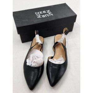 Naturalizer Womens Banks Black Lea Heels Shoes 9.5 Medium